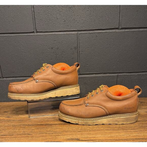 Vintage Sears Die Hard Sure Track Brown Leather Moc Toe Oxfords Men’s 12 D - Picture 1 of 8
